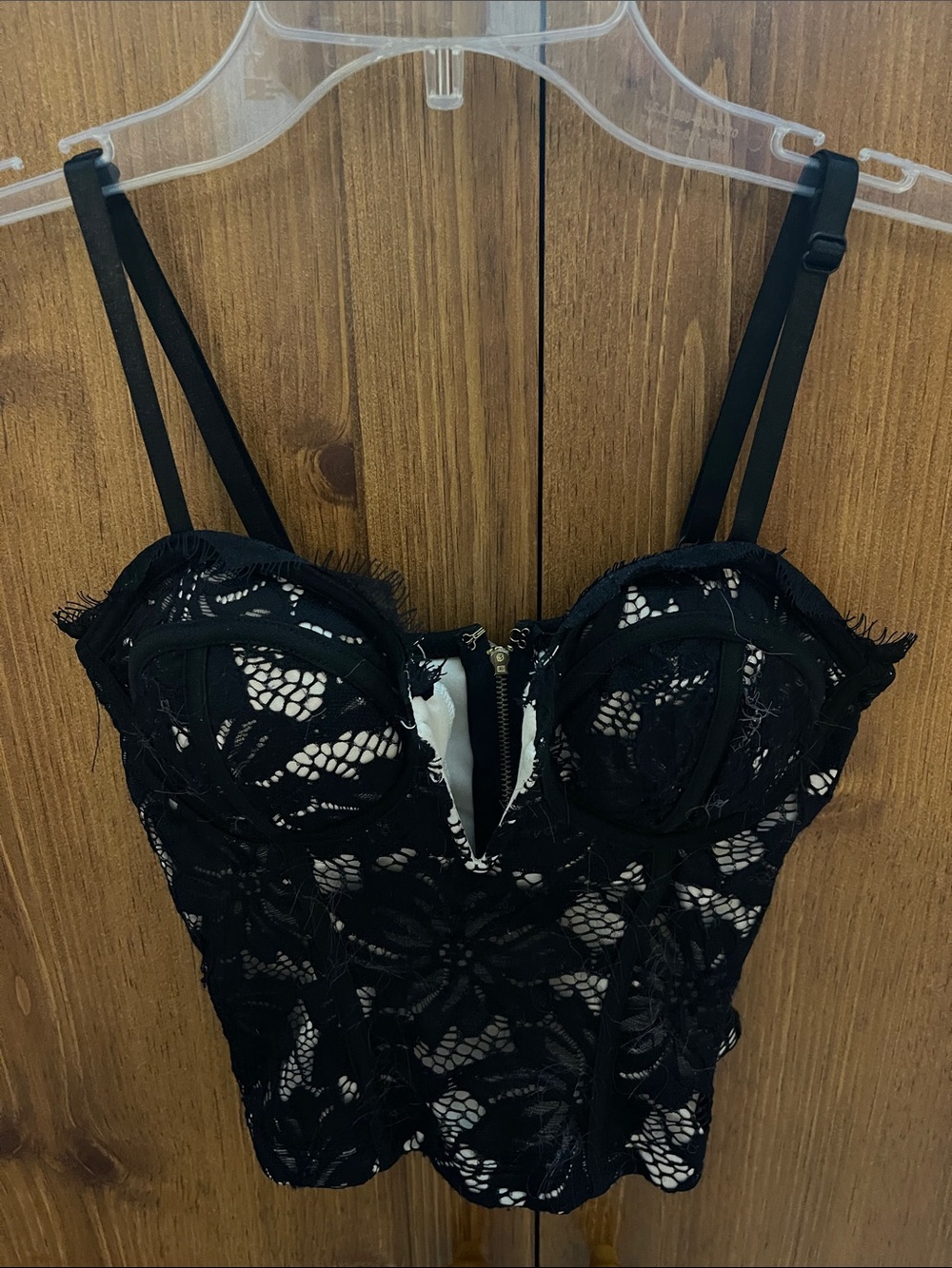 Black Lace Bustier Cami Top - Women Intimates